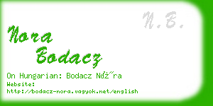 nora bodacz business card